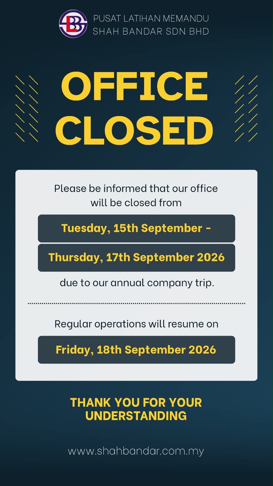 Malaysia Day Notice